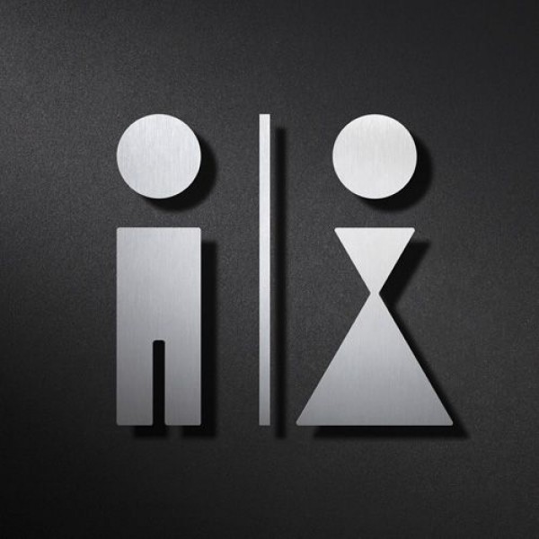 Phos Edelstahl Piktogramm WC Männer Frauen TP