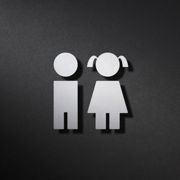 Phos Edelstahl Piktogramm WC-Kinder