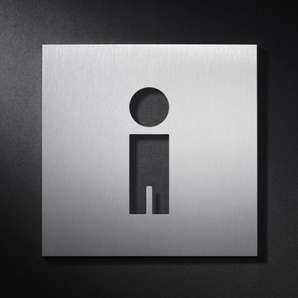 Phos Edelstahl Türschild WC Kinder-Jungs