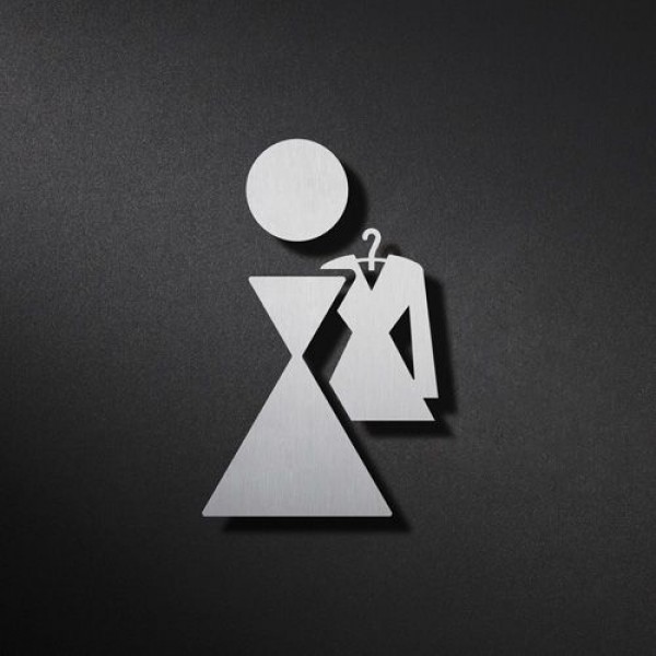 Phos Edelstahl Piktogramm Garderobe Frauen