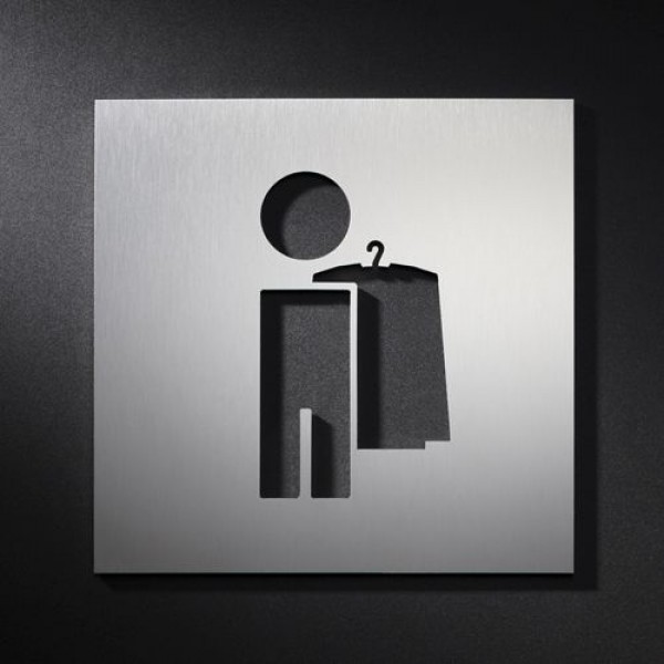 Phos Edelstahl Türschild Garderobe Männer