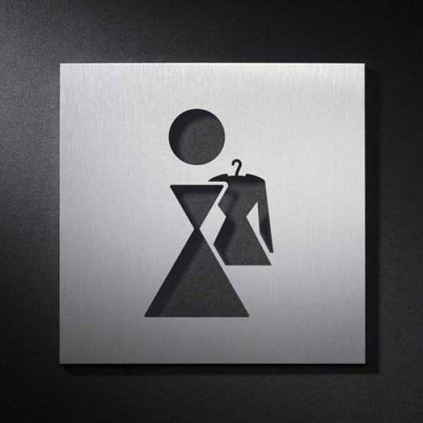 Phos Edelstahl Türschild Garderobe Frauen