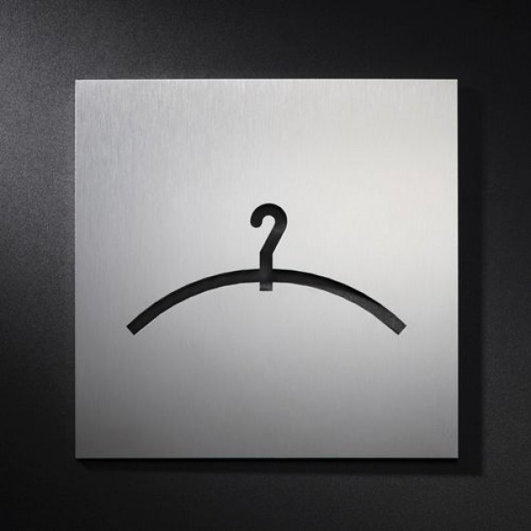 Phos Edelstahl Türschild Garderobe