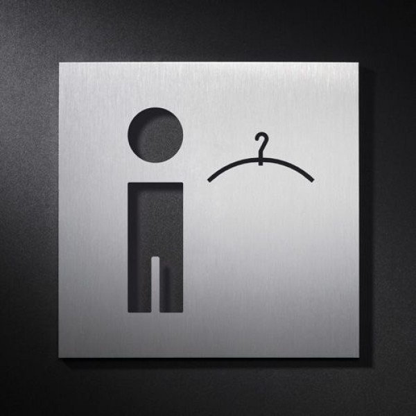 Phos Edelstahl Türschild Umkleide Männer