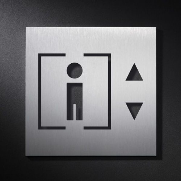 Phos Edelstahl-Türschild Aufzug