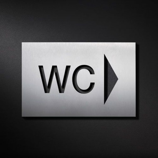 Phos Edelstahl Schild WC rechts