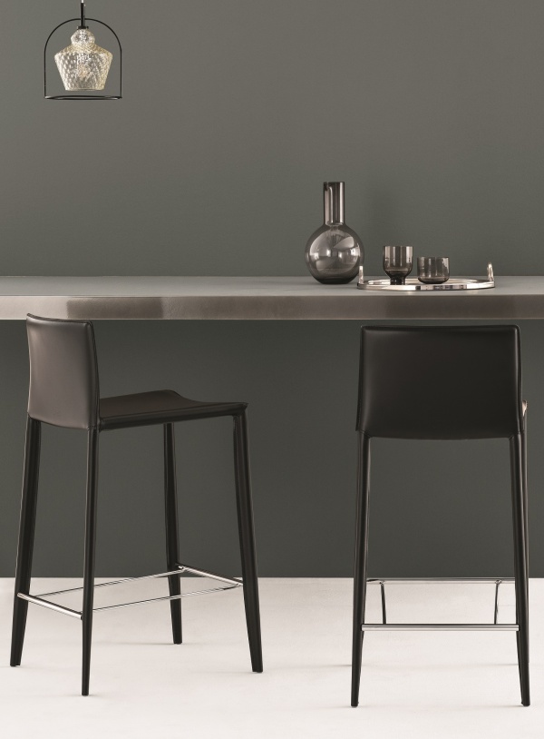 Bontempi Barstuhl Linda in Kernleder Sitzhöhe 65 cm