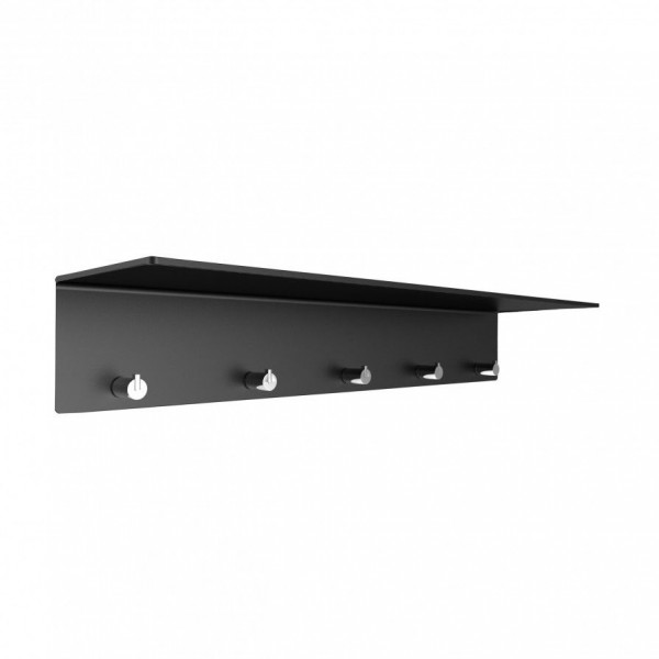 FROST Wandgarderobe Unu schwarz mit 5 Haken