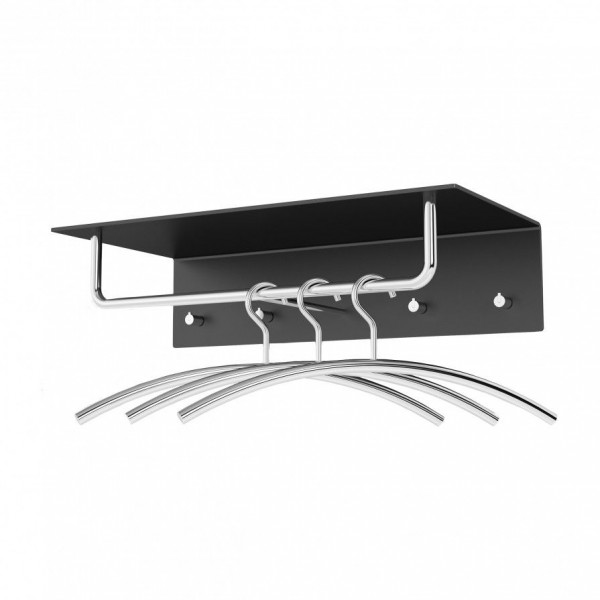 FROST Wandgarderobe Unu schwarz Breite 60 cm mit Kleiderstange Chrom