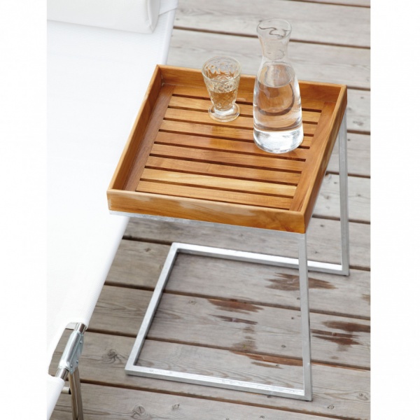 Jan Kurtz Beistelltisch Pizzo Edelstahl/Teak