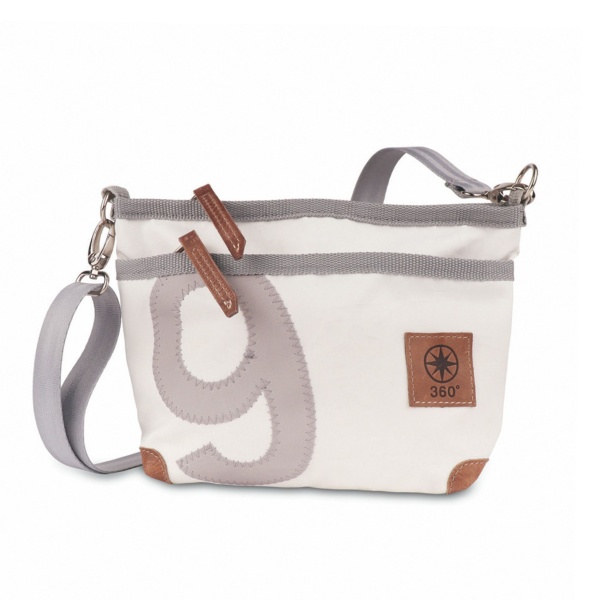 360° Segeltuchtasche Deern Lütt Weiß, Graue Zahl