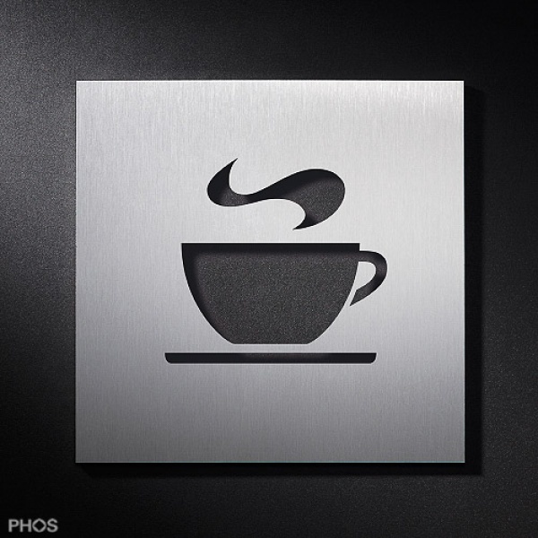 Phos Edelstahl Hinweisschild Cafeteria Kantine