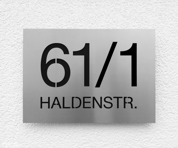 Phos Edelstahlhausnummernschild HNS160X235