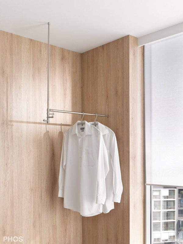 Phos Edelstahl Decken-Hängegarderobe T3L
