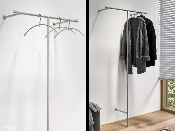 Phos Edelstahl Wandgarderobe GT1