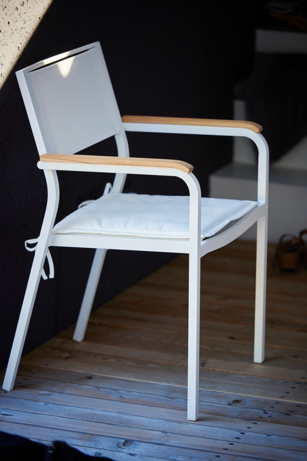 Jan Kurtz Armlehnstuhl Lux Aluminium weiss