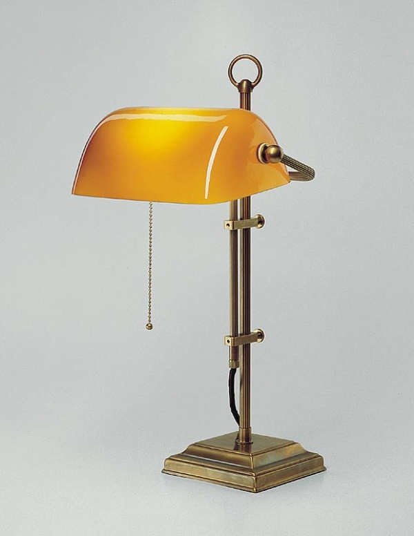 Berliner Messinglampen Bankerlampe Orange