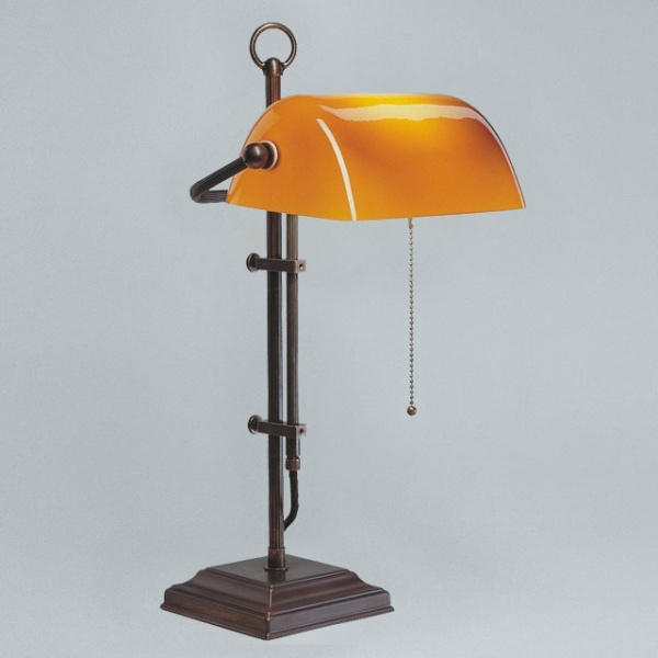 Berliner Messinglampen Bankerlampe Orange