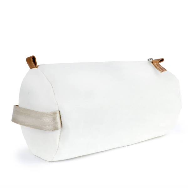 360° Segeltuchtasche Tonne Kosmetikbeutel weiss-Zahl grau