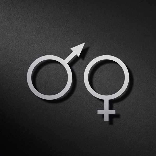 Phos Edelstahl Piktogramm Gender Symbol Paar