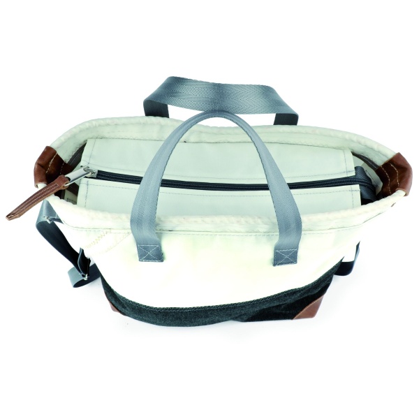 360° Segeltuchtasche Ahoi Crossover Shopper weißes Segel und dunkelgraues Persenning