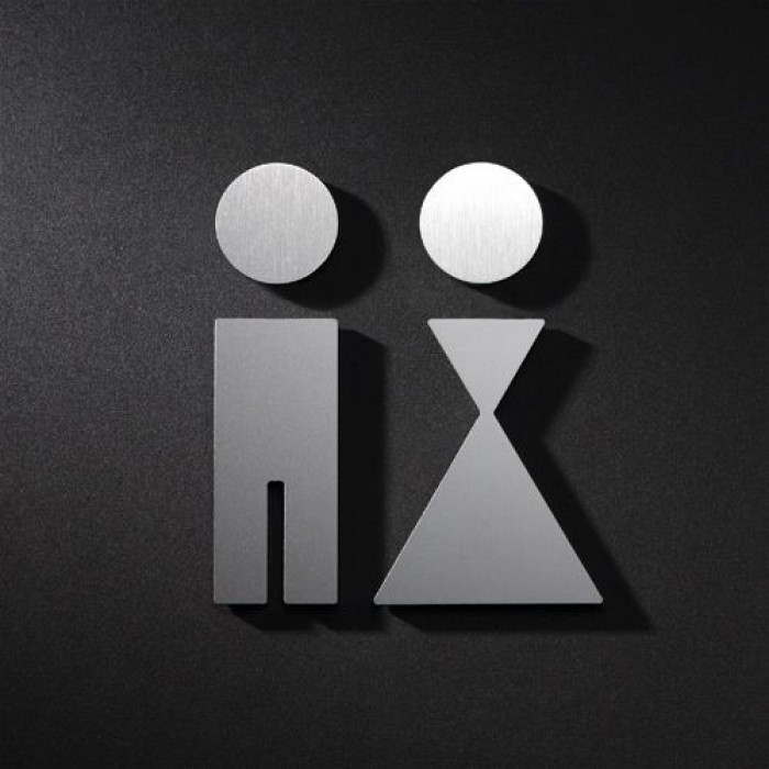 Phos Edelstahl Piktogramm WC Männer Frauen