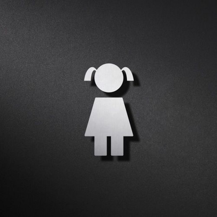 Phos Edelstahl Piktogramm WC Kinder-Mädchen