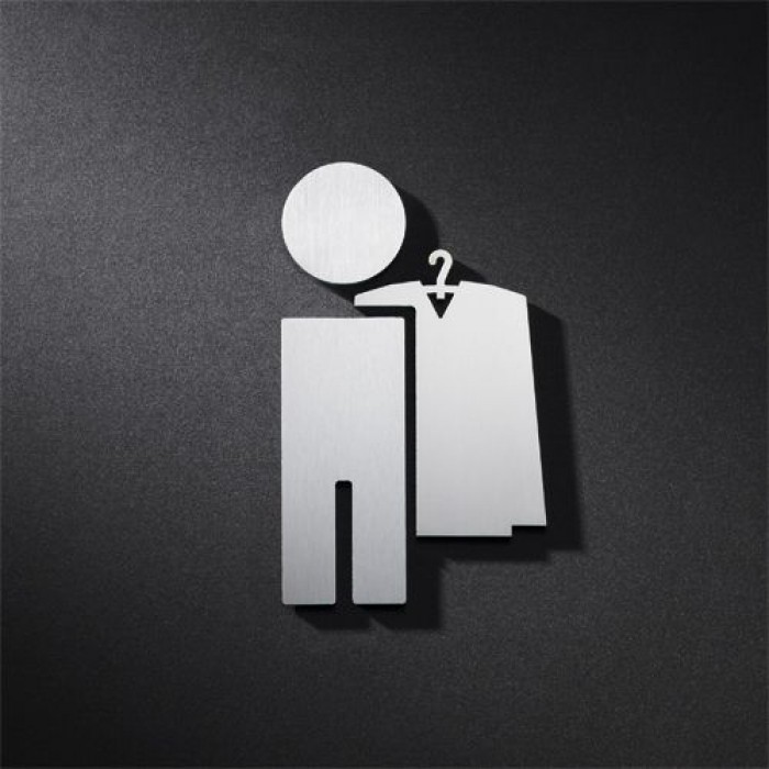 Phos Edelstahl Piktogramm Garderobe Männer