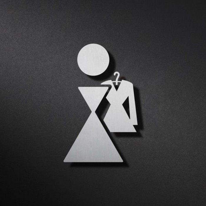 Phos Edelstahl Piktogramm Garderobe Frauen