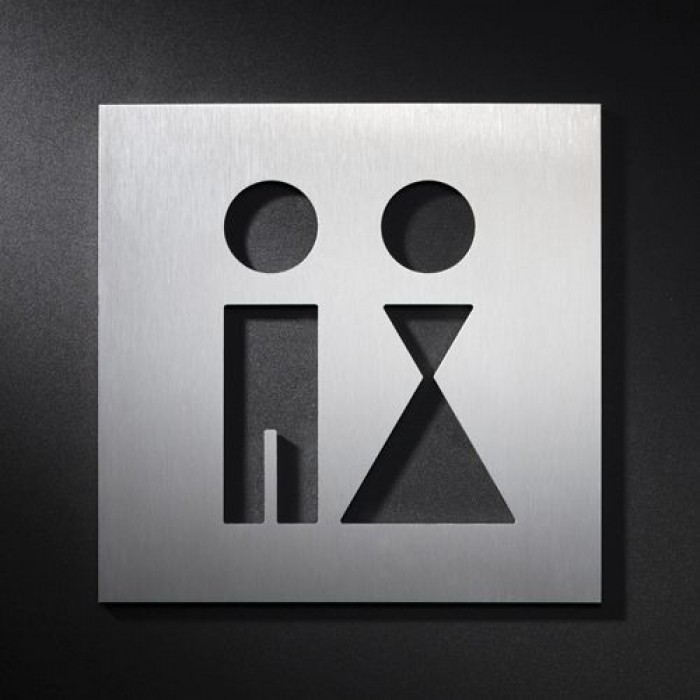 Phos Edelstahl WC-Türschild Frauen & Männer