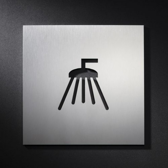 Phos Edelstahl Türschild Dusche