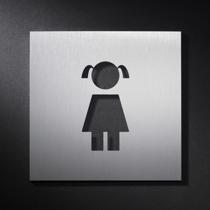 Phos Edelstahl Türschild WC Kinder-Mädchen