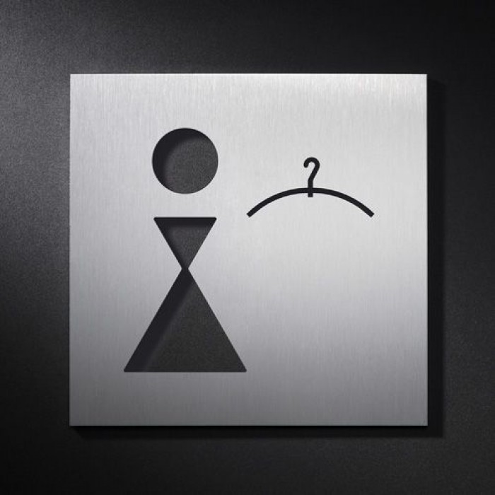 Phos Edelstahl Türschild Umkleide Frauen