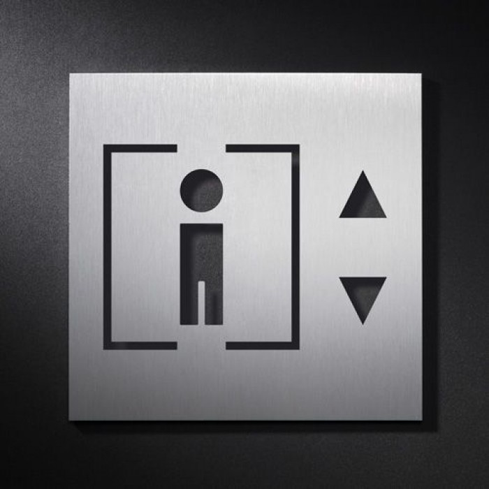 Phos Edelstahl-Türschild Aufzug