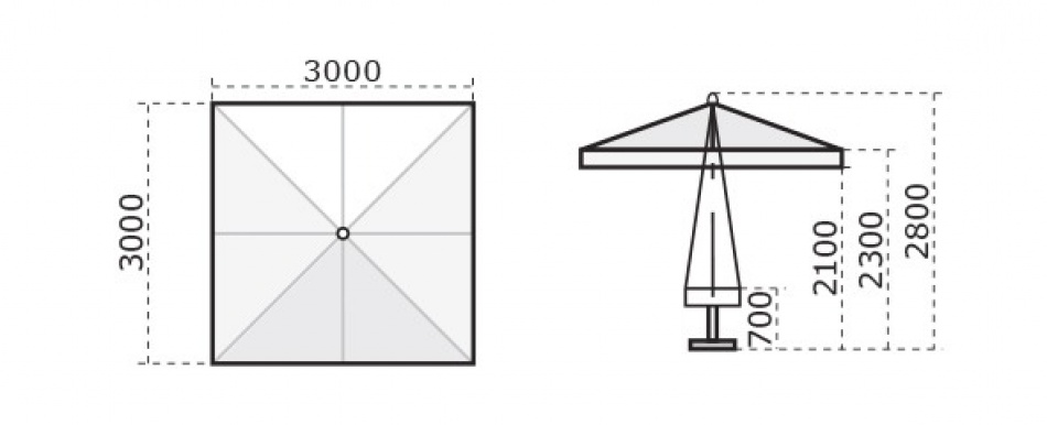 Scolaro Sonnenschirm Palladio Standard Quadratisch 3X3m