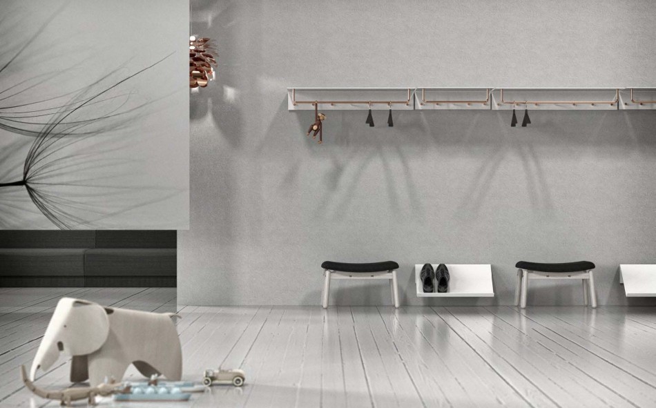 FROST Wandgarderobe Unu Breite 100 cm mit Kleiderstange Chrom
