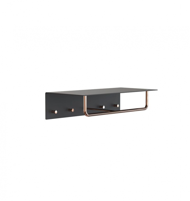 FROST Wandgarderobe Unu Breite 60 cm mit Kleiderstange Kupfer