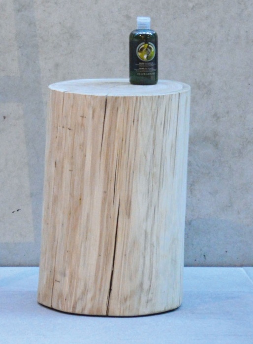 Jan Kurtz Hocker/Beistelltisch Block Kernesche rund, Höhe 46 cm