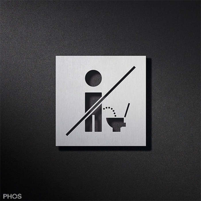 Phos Edelstahl Schild Toilettenschild Bitte setzen