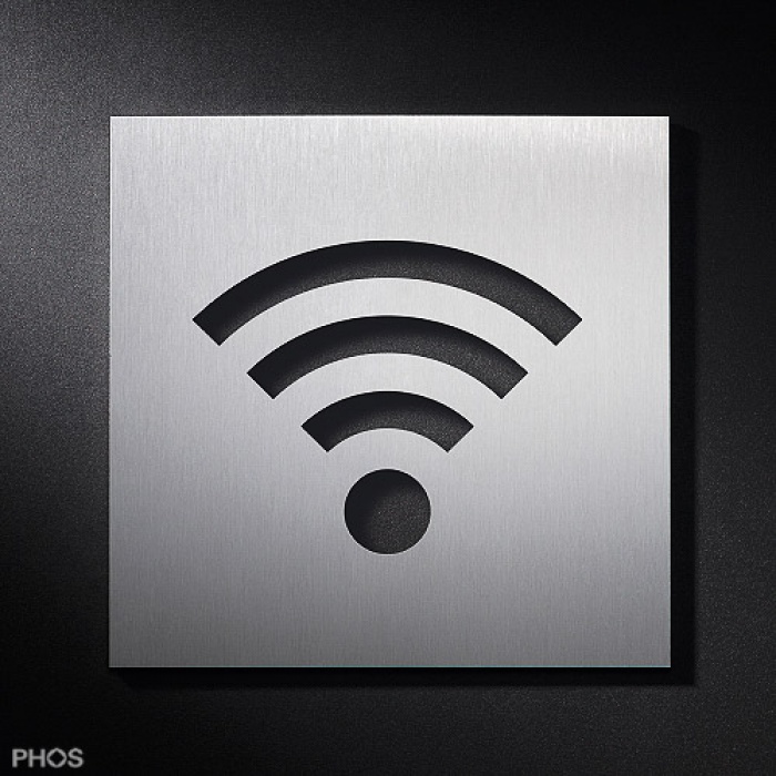 Phos Edelstahl Hinweisschild WLAN Wi-Fi