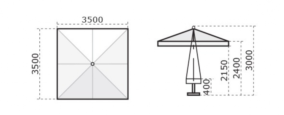 Scolaro Sonnenschirm Palladio Standard Quadratisch 3,5X3,5m