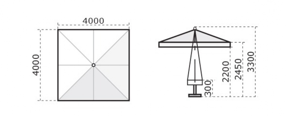 Scolaro Sonnenschirm Palladio Standard Quadratisch 4X4m