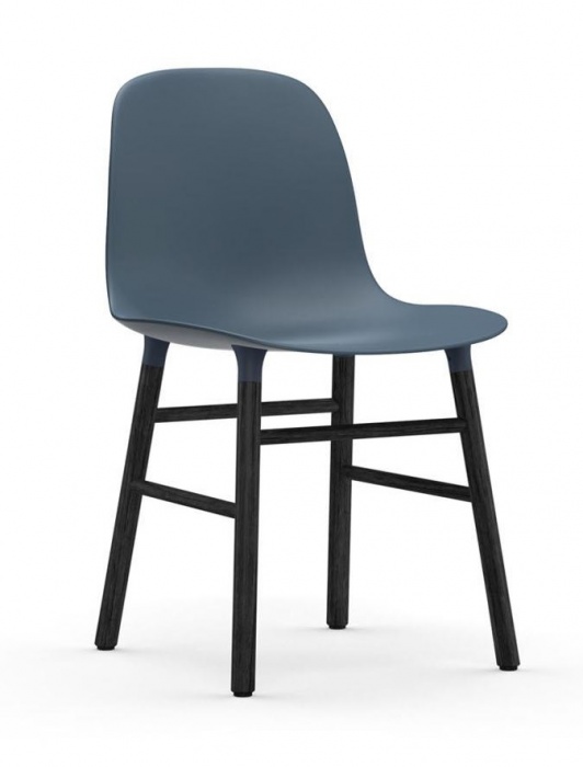 normann COPENHAGEN Form Stuhl Gestell schwarz-Sitz blau