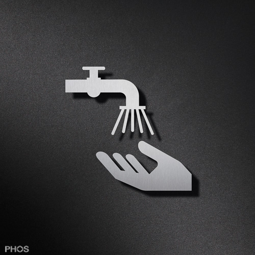 Phos Edelstahl Piktogramm Hände waschen