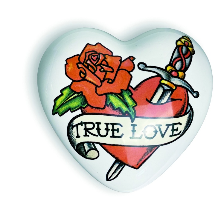 Creativando Keramik Geschenkherz...Tattoo true Love