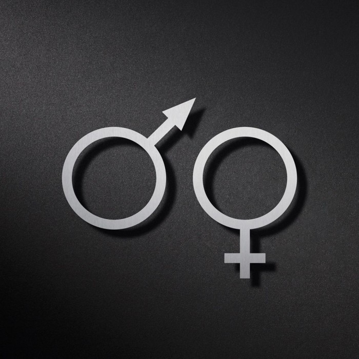 Phos Edelstahl Piktogramm Gender Symbol Paar