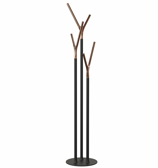Frost Standgarderobe Wishbone Schwarz matt/ kupfer poliert