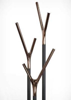 Frost Standgarderobe Wishbone Schwarz matt/ kupfer poliert